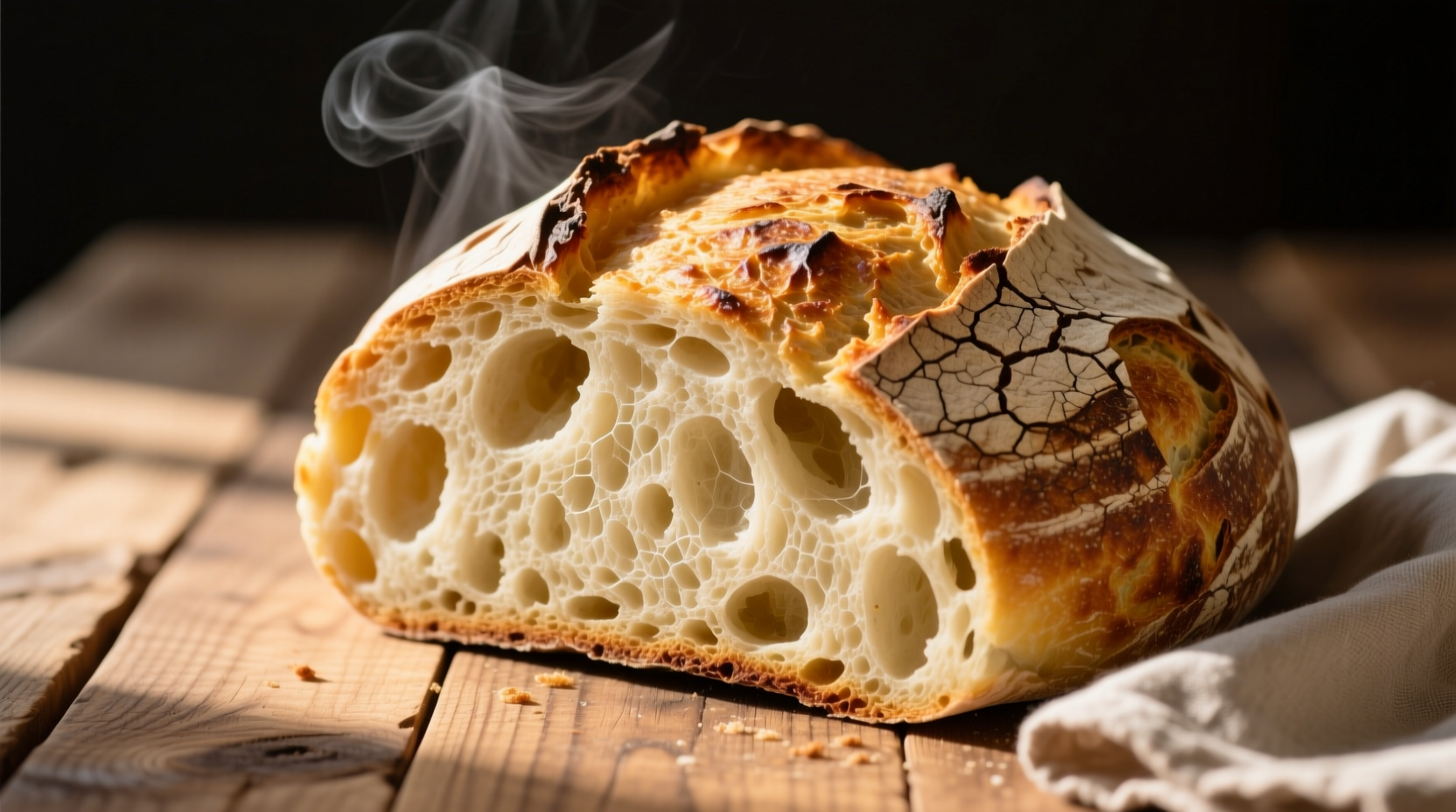Freshly baked potato sourdough bread with golden crust