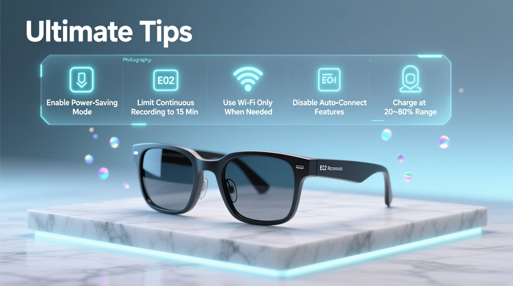 ultimate tips to extend and maximize battery life on e02 recording glasses