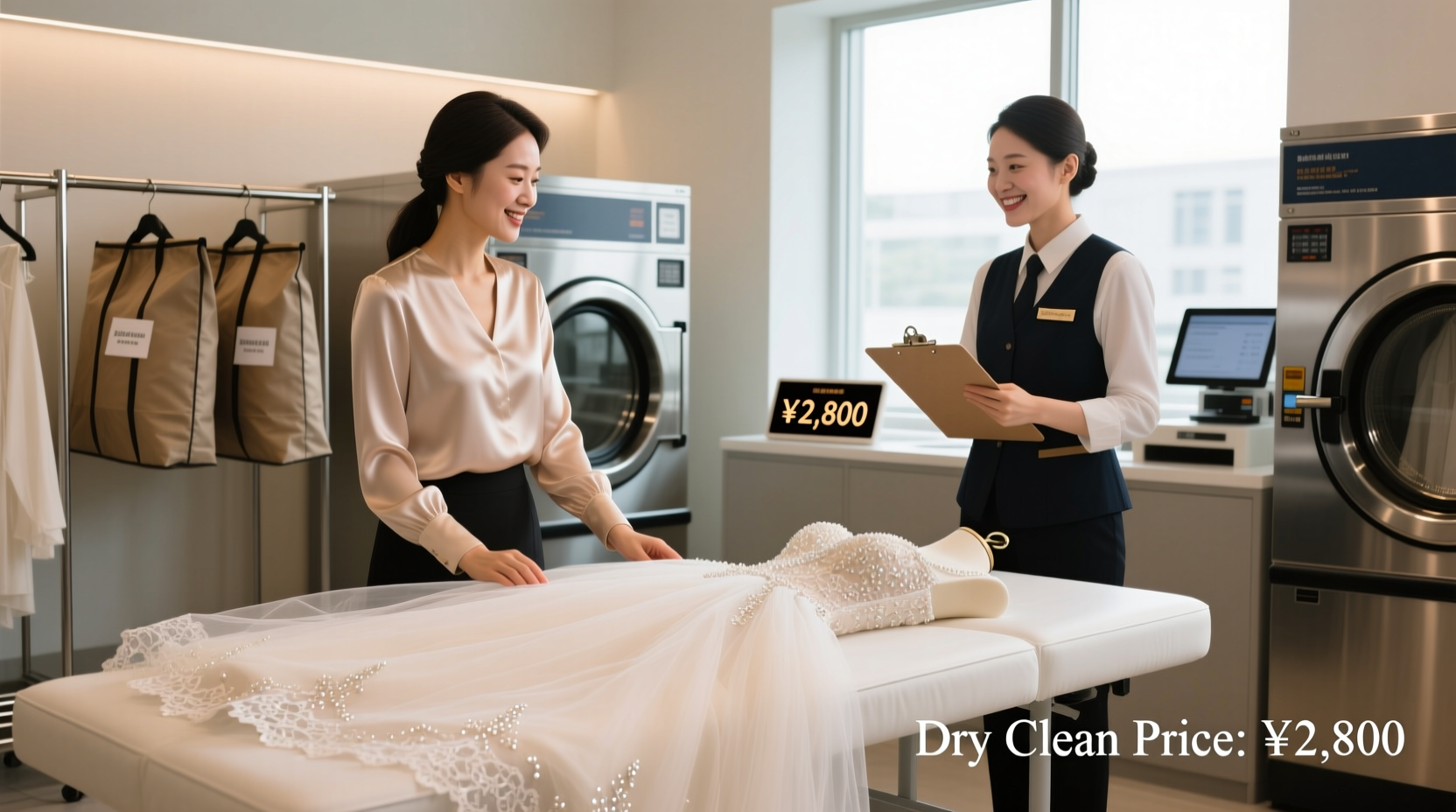 how much to dry clean a wedding dress