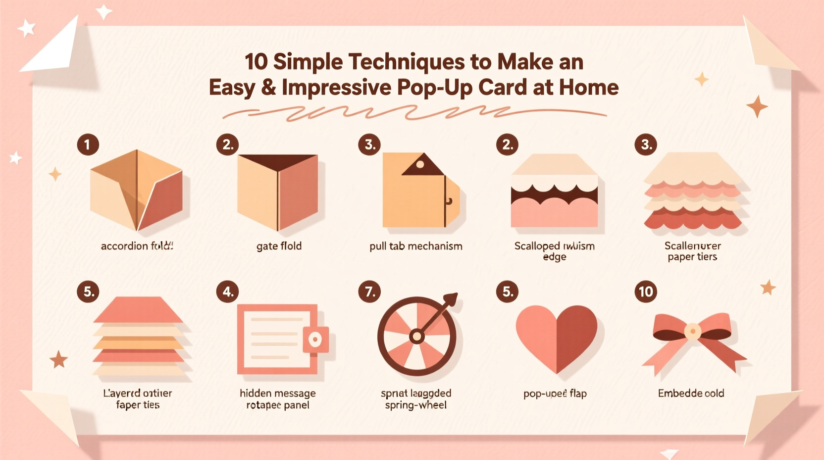 10 simple techniques to make an easy and impressive pop up card at home