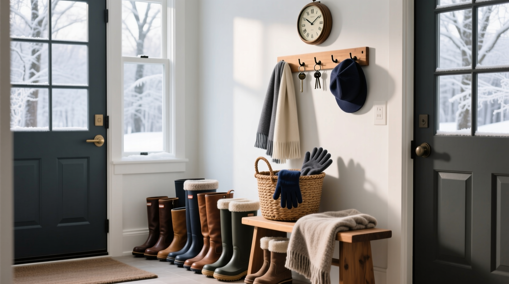 how to organize entryway for winter