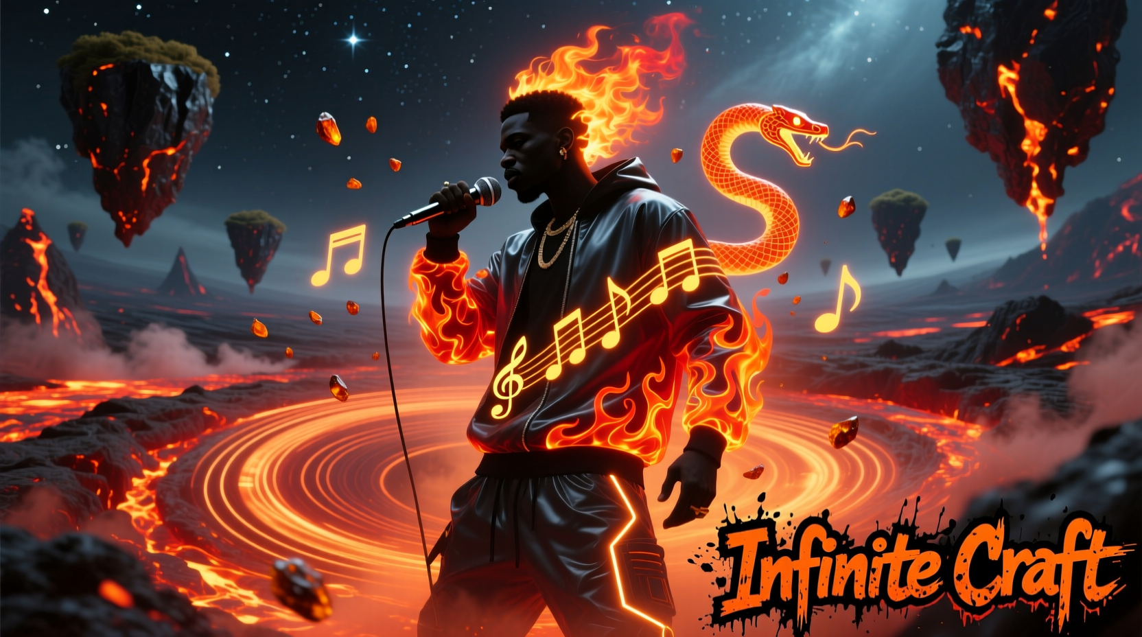 Fire element combined with music creating rapper in Infinite Craft