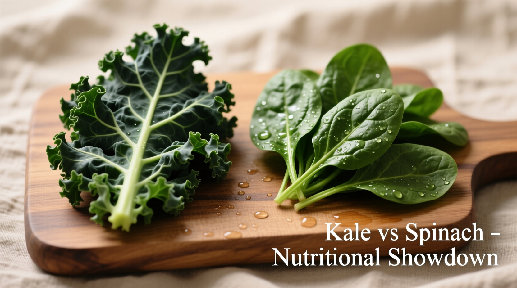 Kale and spinach side by side comparison