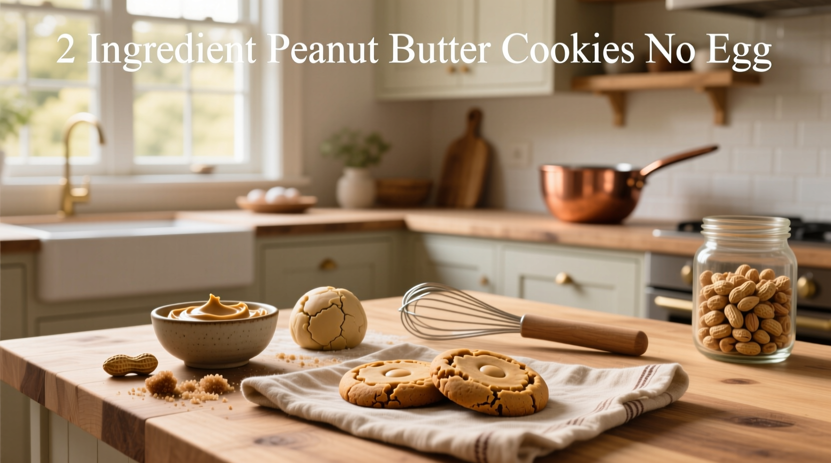 2 ingredient peanut butter cookies (no egg)