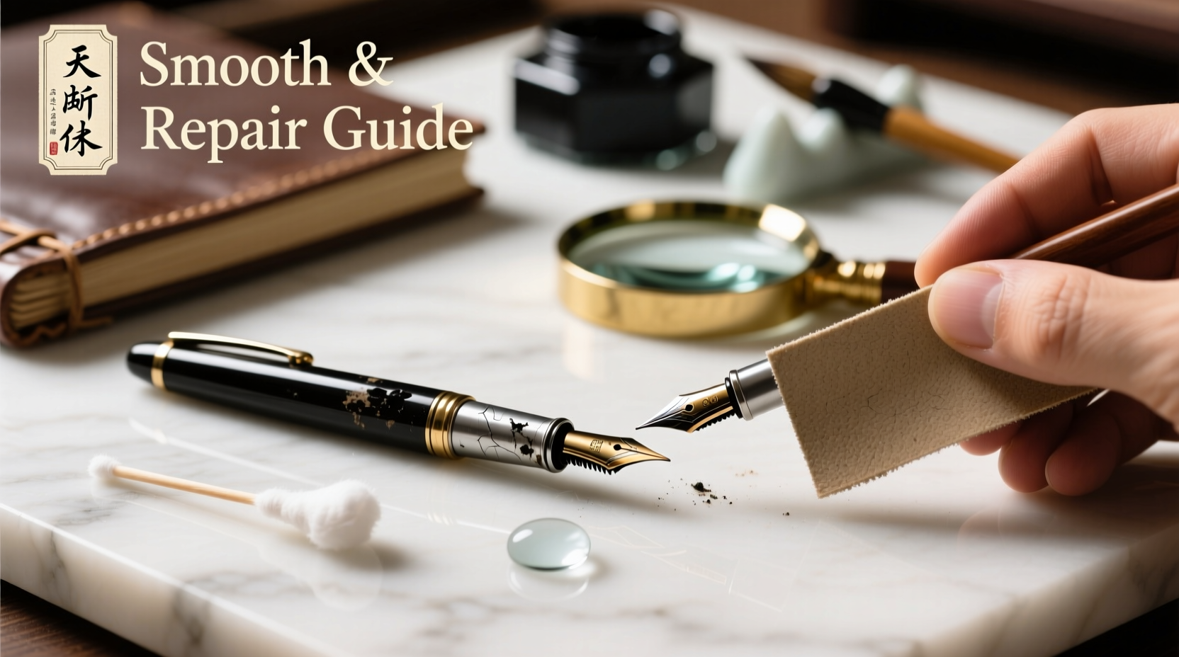 effective techniques to smooth and repair a scratchy calligraphy pen for perfect writing