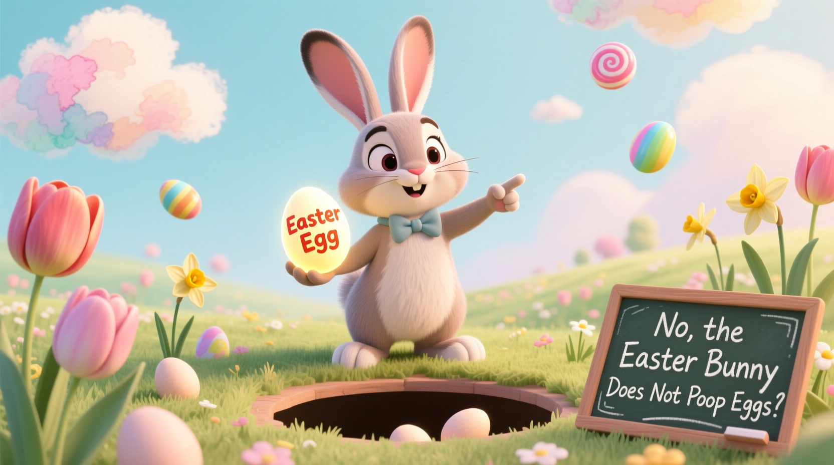 does the easter bunny poop eggs