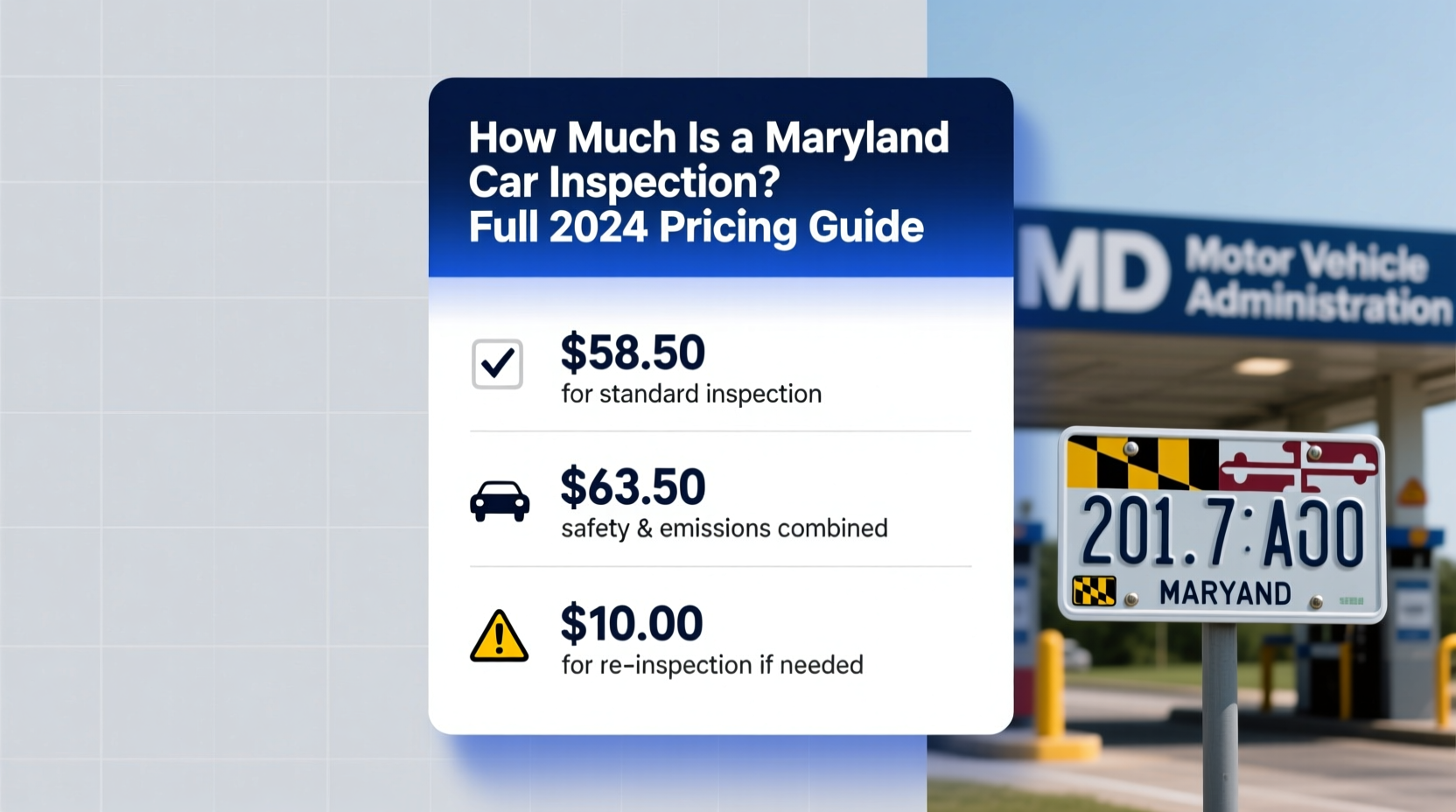 how much is a maryland car inspection