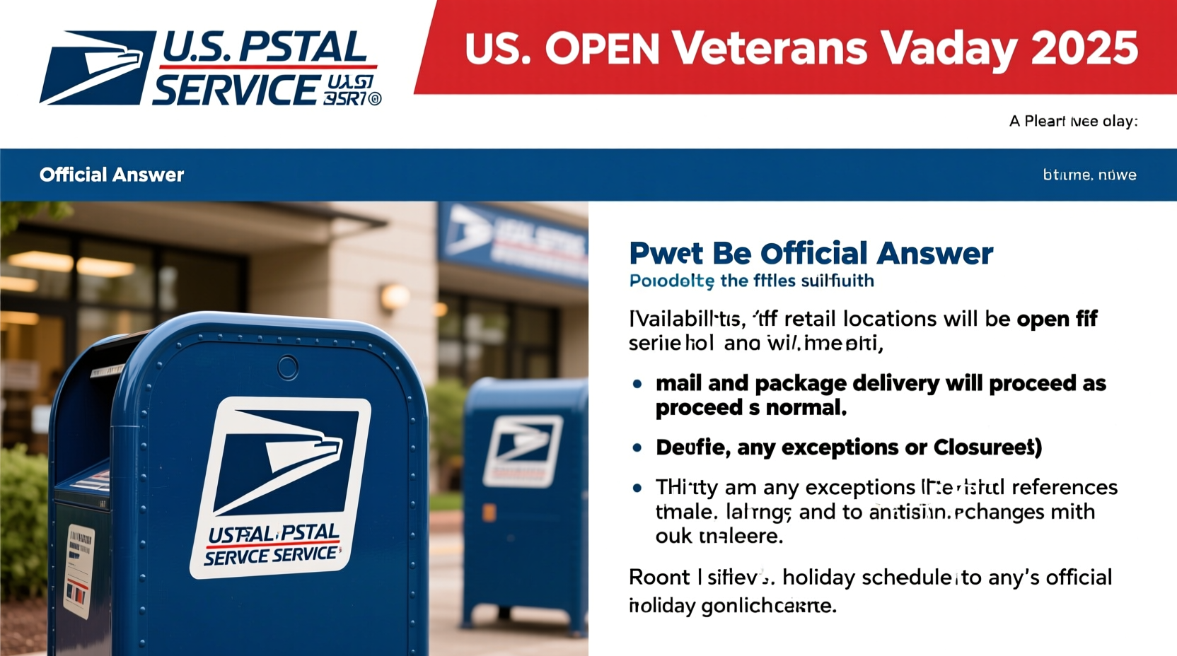 is the united states postal service open on veterans day