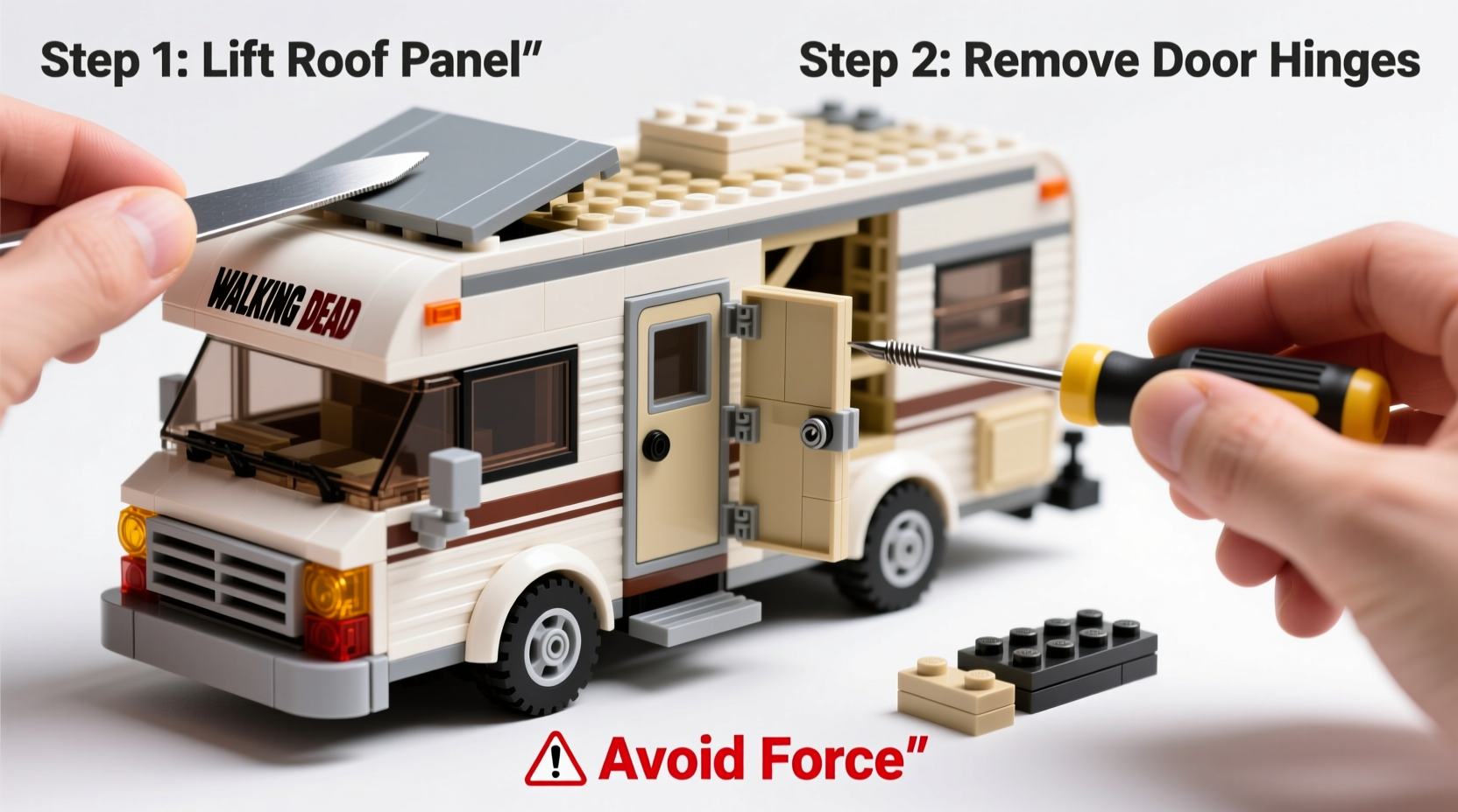 step by step guide to safely disassemble your walking dead rv building block model