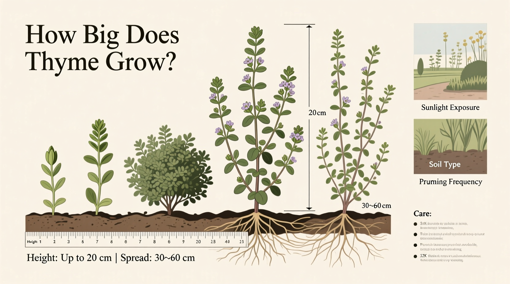 How Big Does Thyme Grow? Size, Spread & Care Tips