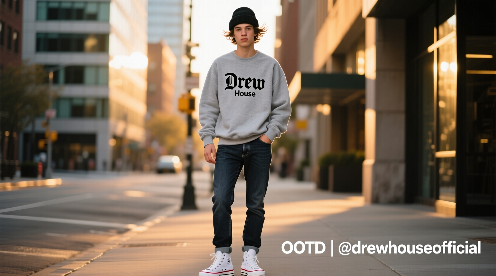 drew house sweatshirt ootd