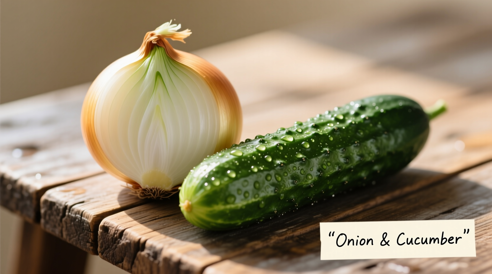 onion and cucumber