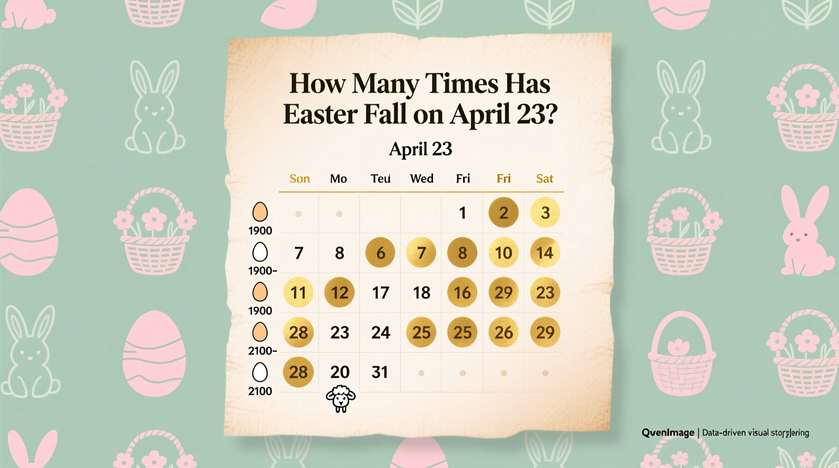 how many times has easter been on april 23