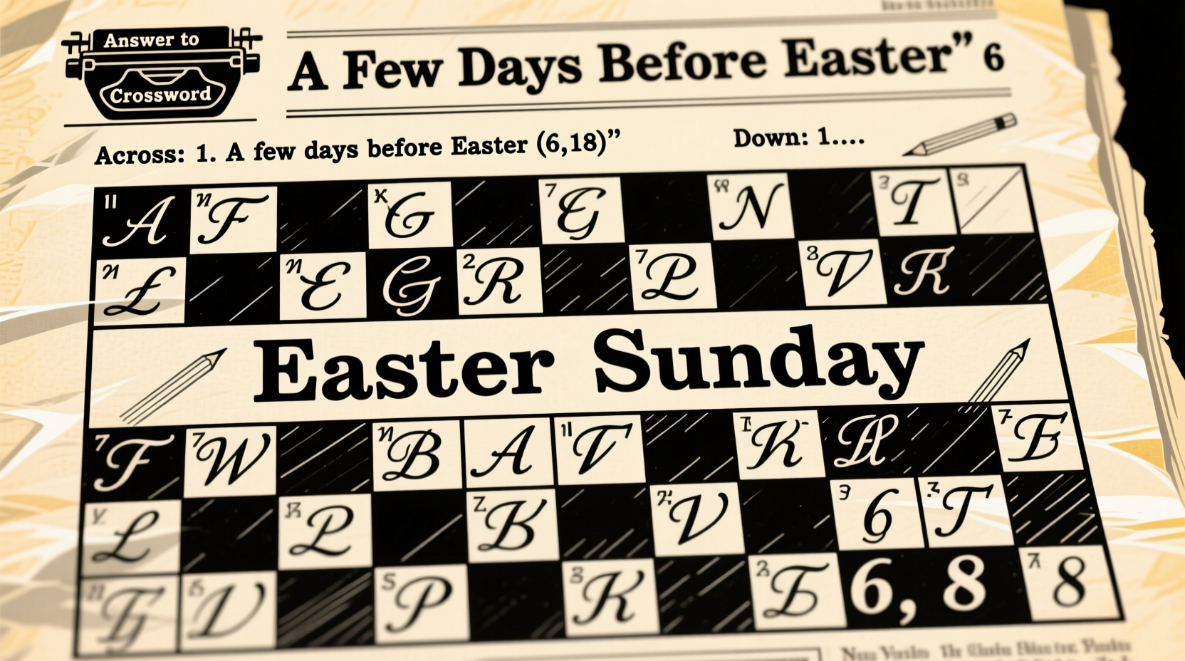 a few days before easter crossword 6 8