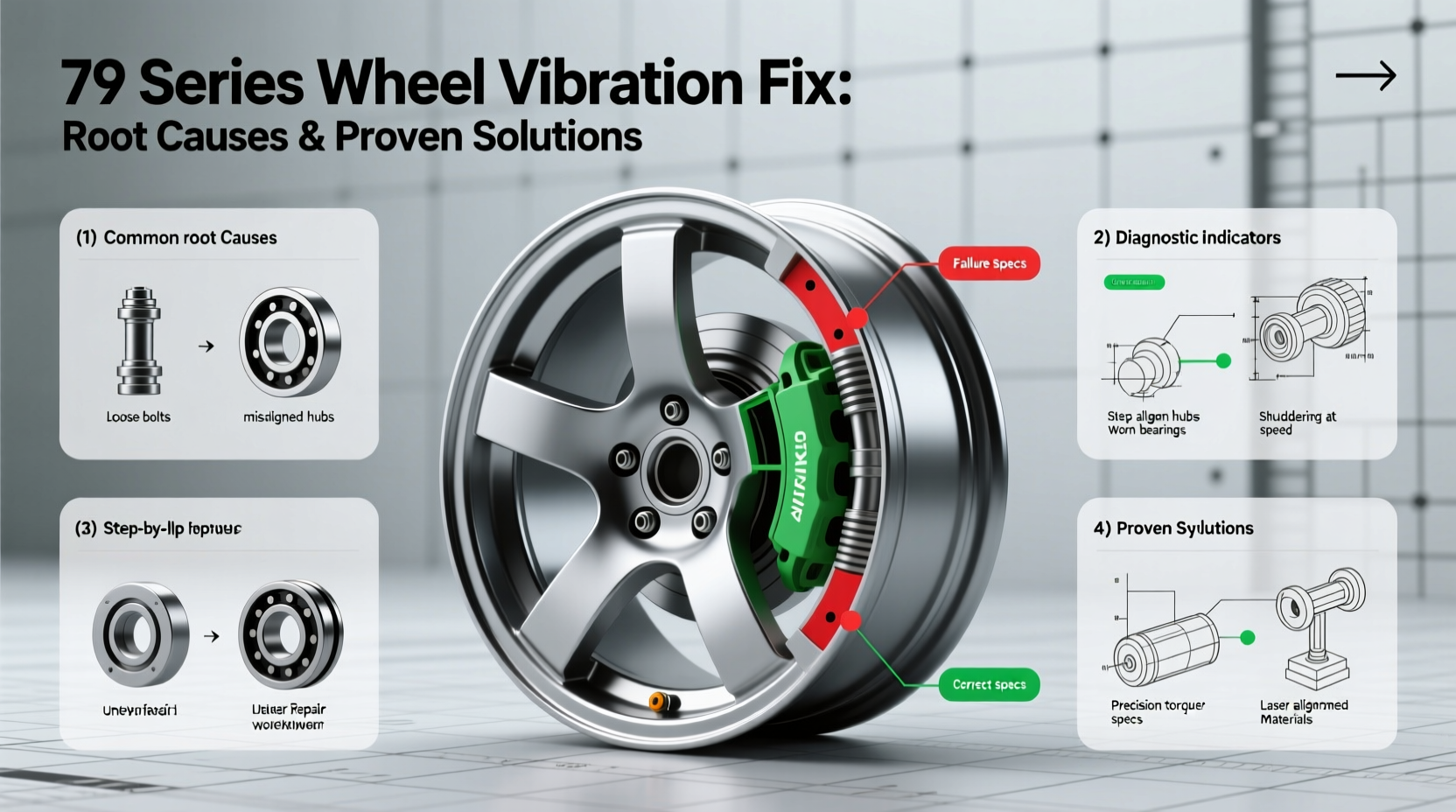 79 series wheel vibration fix