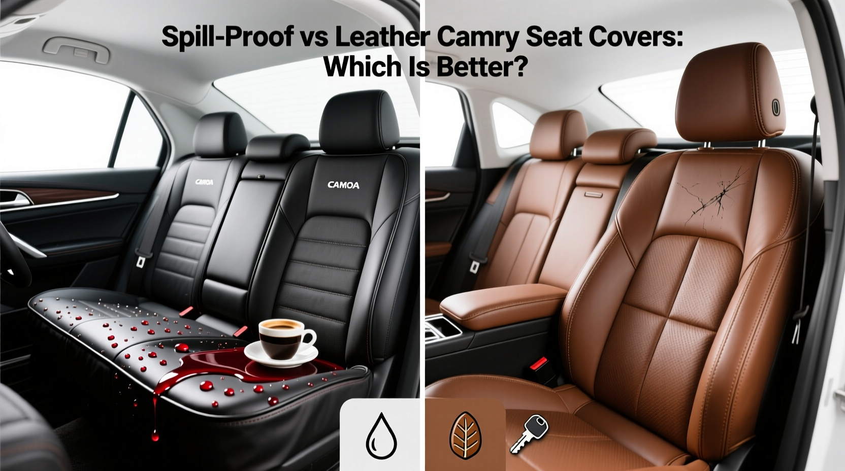 spill proof vs leather camry seat covers