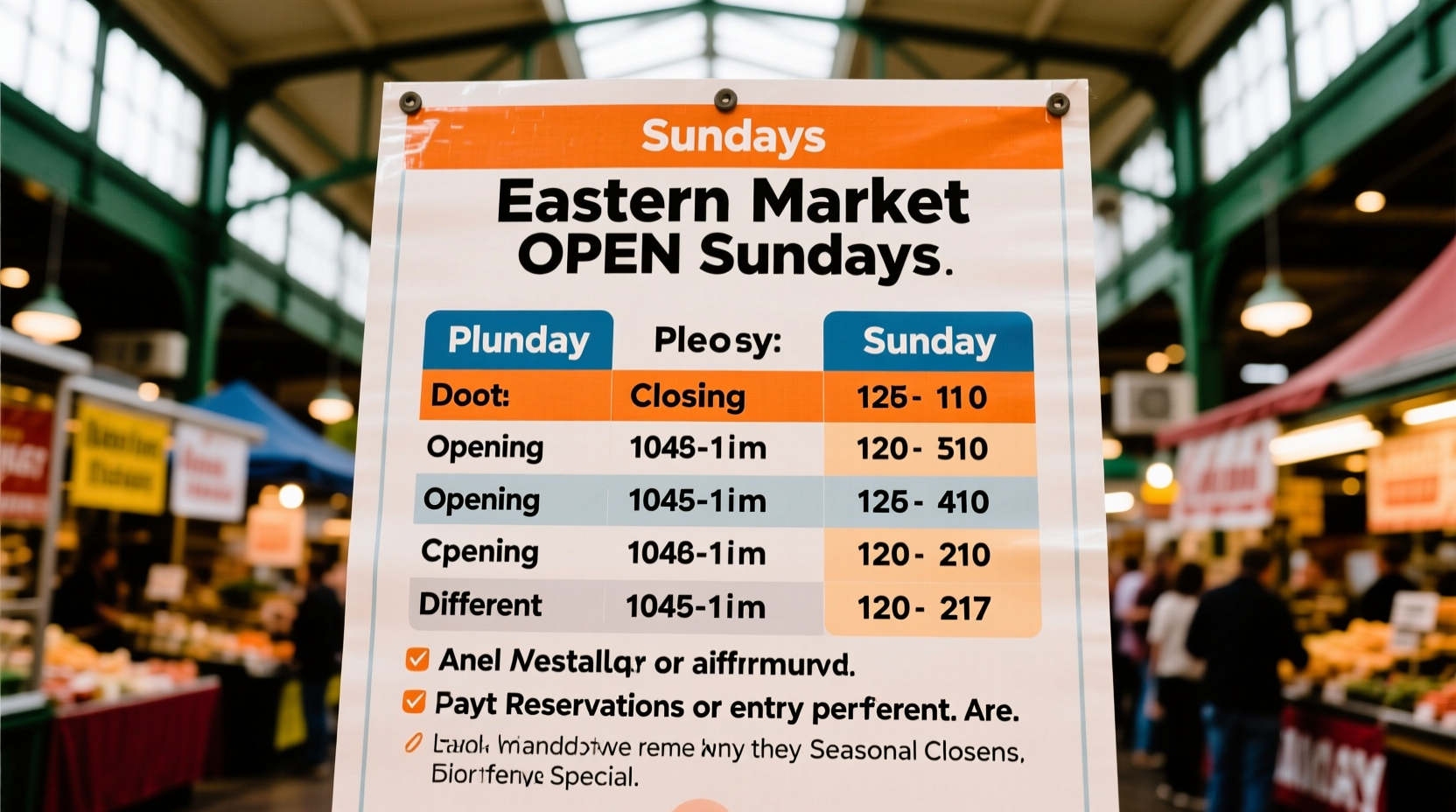 is the eastern market open on sundays