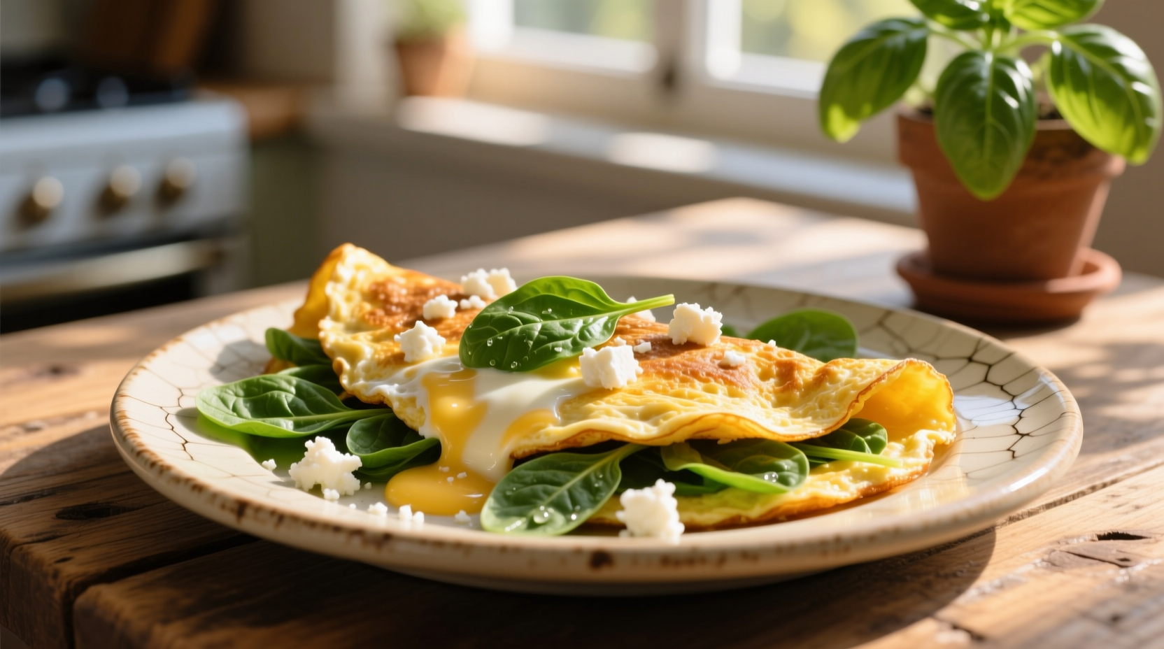 Perfect Spinach and Feta Cheese Omelet Recipe in 10 Minutes