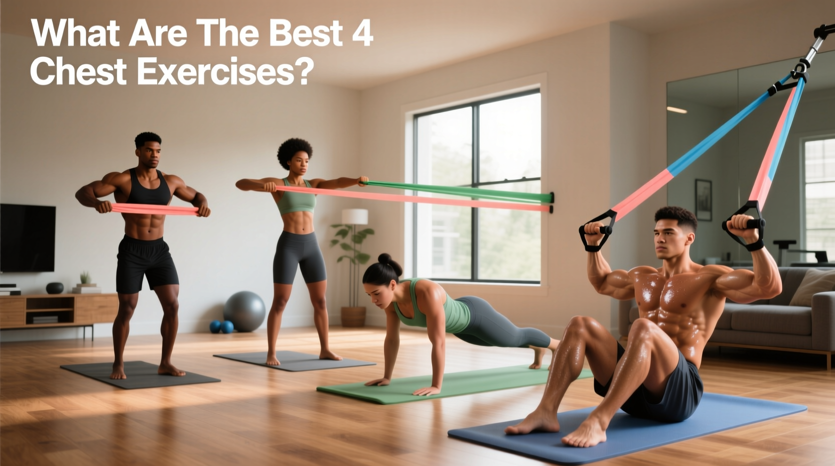 4 no anchor resistance band chest exercises