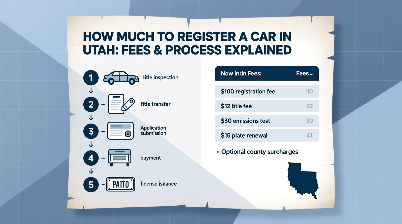 how much to register car in utah
