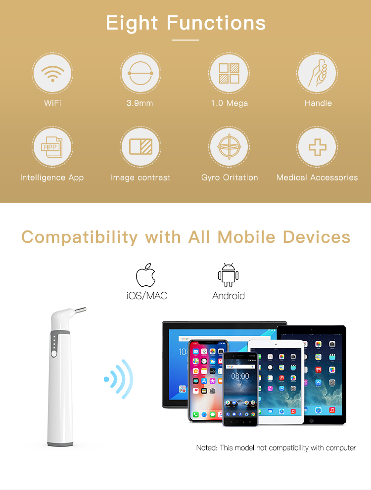 Portable SA39W 3.9mm Ear cleaner wifi digital otoscope Price in