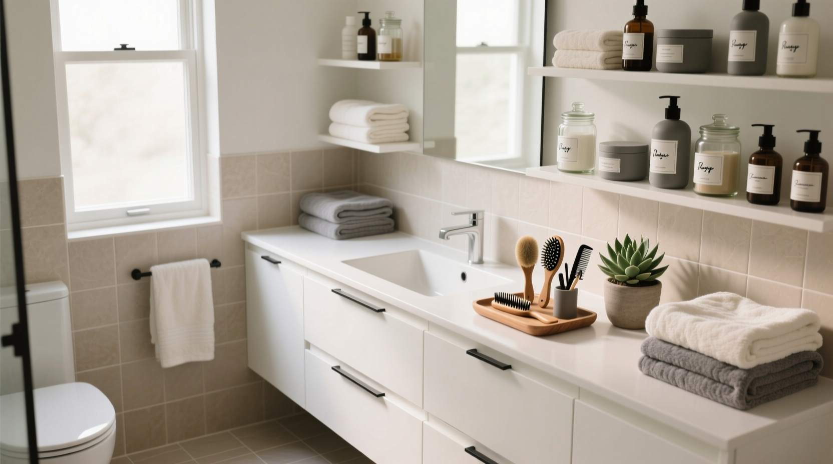 organizing bathroom