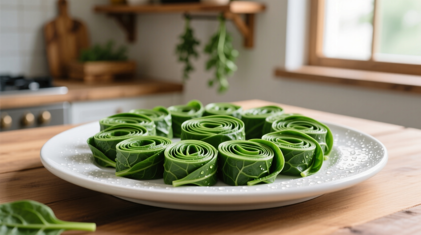 Freshly sliced spinach pinwheels on serving platter