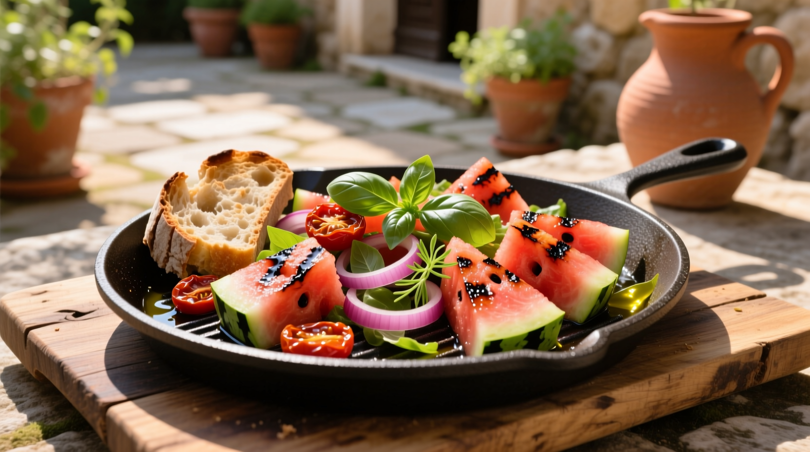 grilled watermelon panzanella