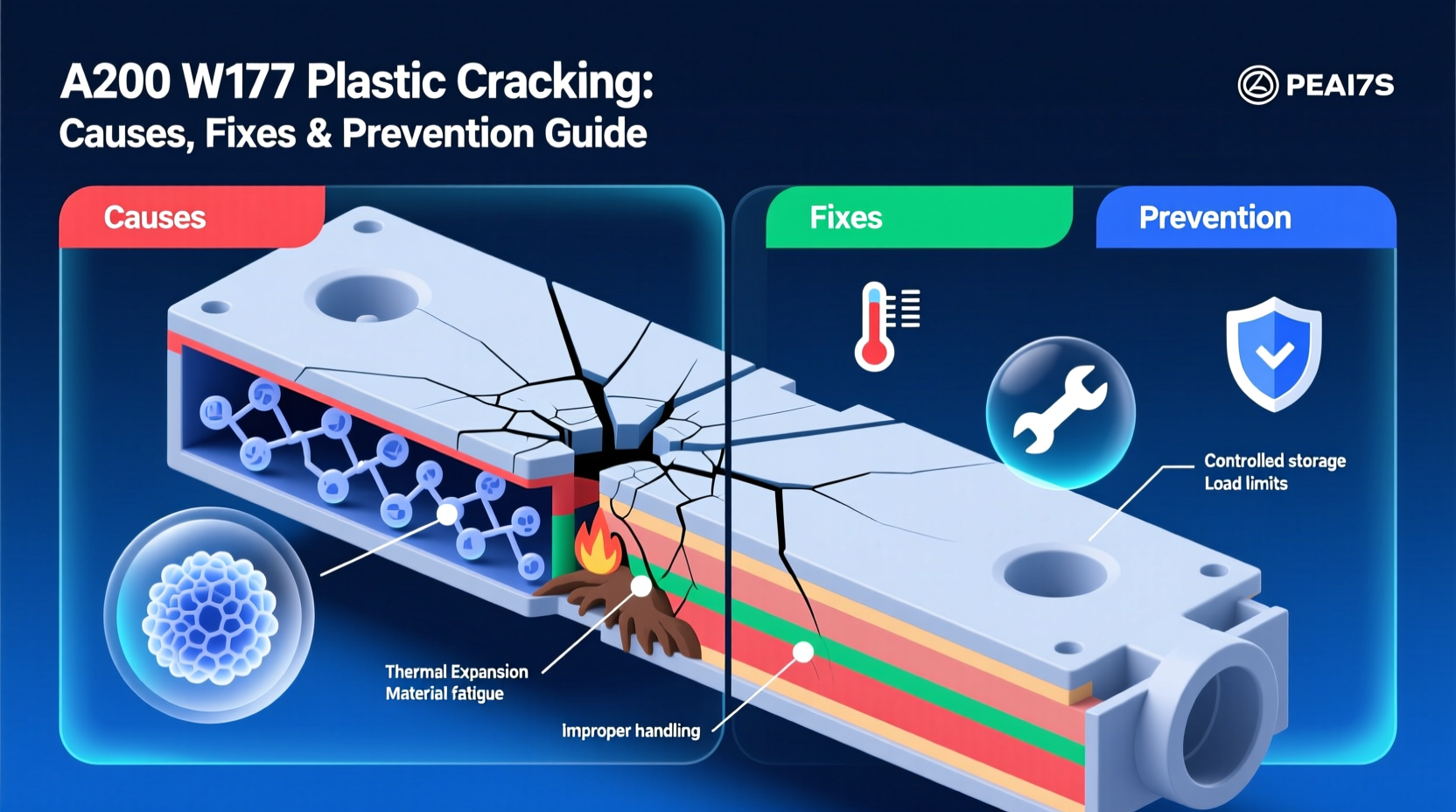 a200 w177 plastic cracking
