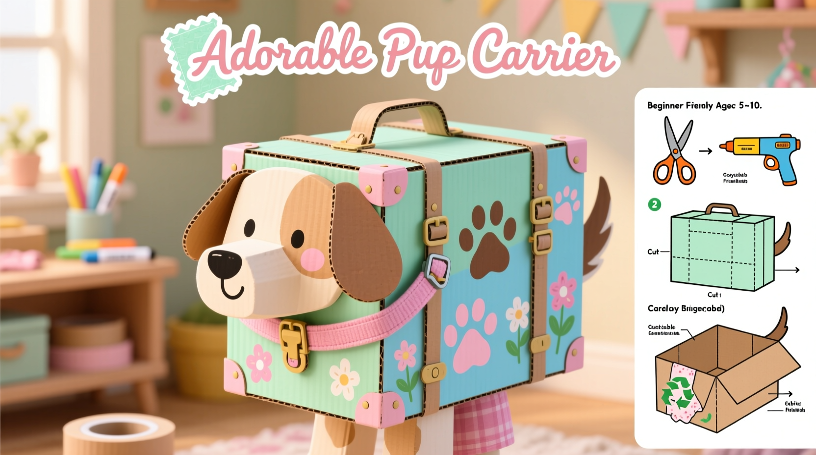 creative and easy diy dog carrying box costume tutorial for beginners