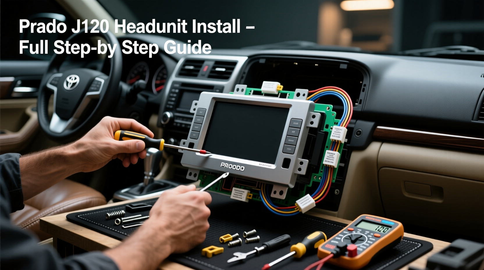 prado j120 headunit install diy