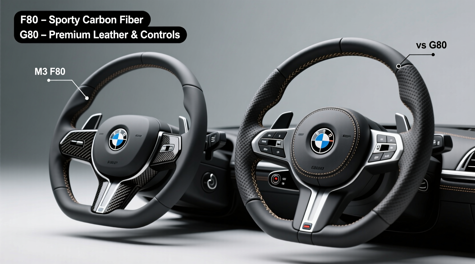 m3 f80 vs g80 steering wheel