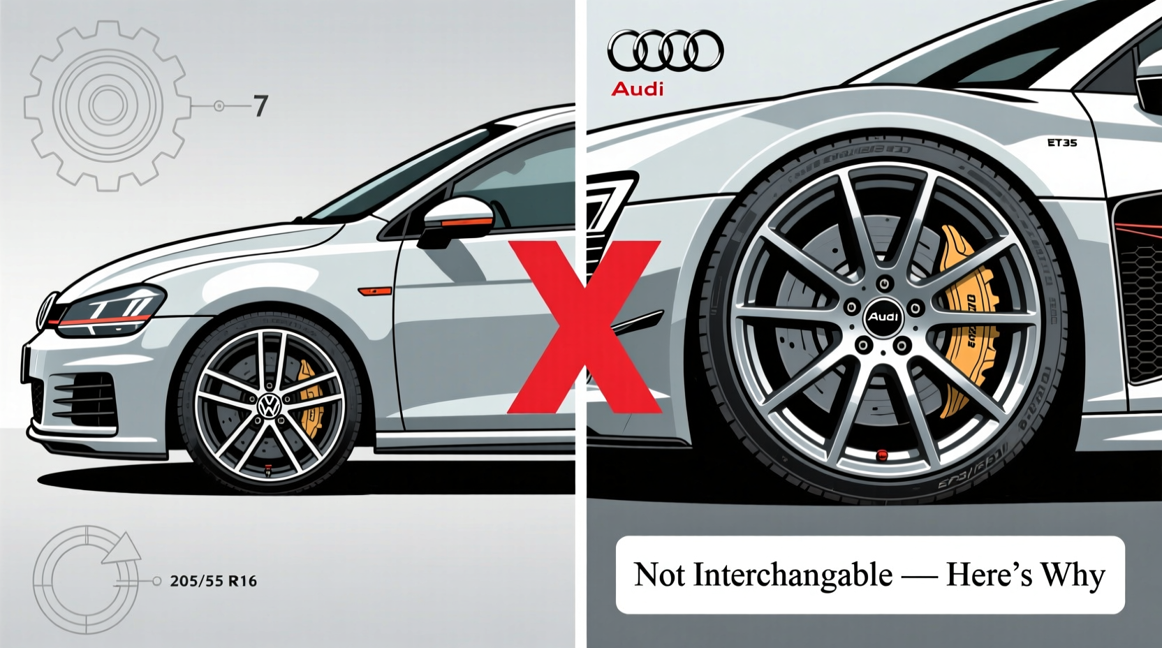 golf7 vs r8 wheel comparison