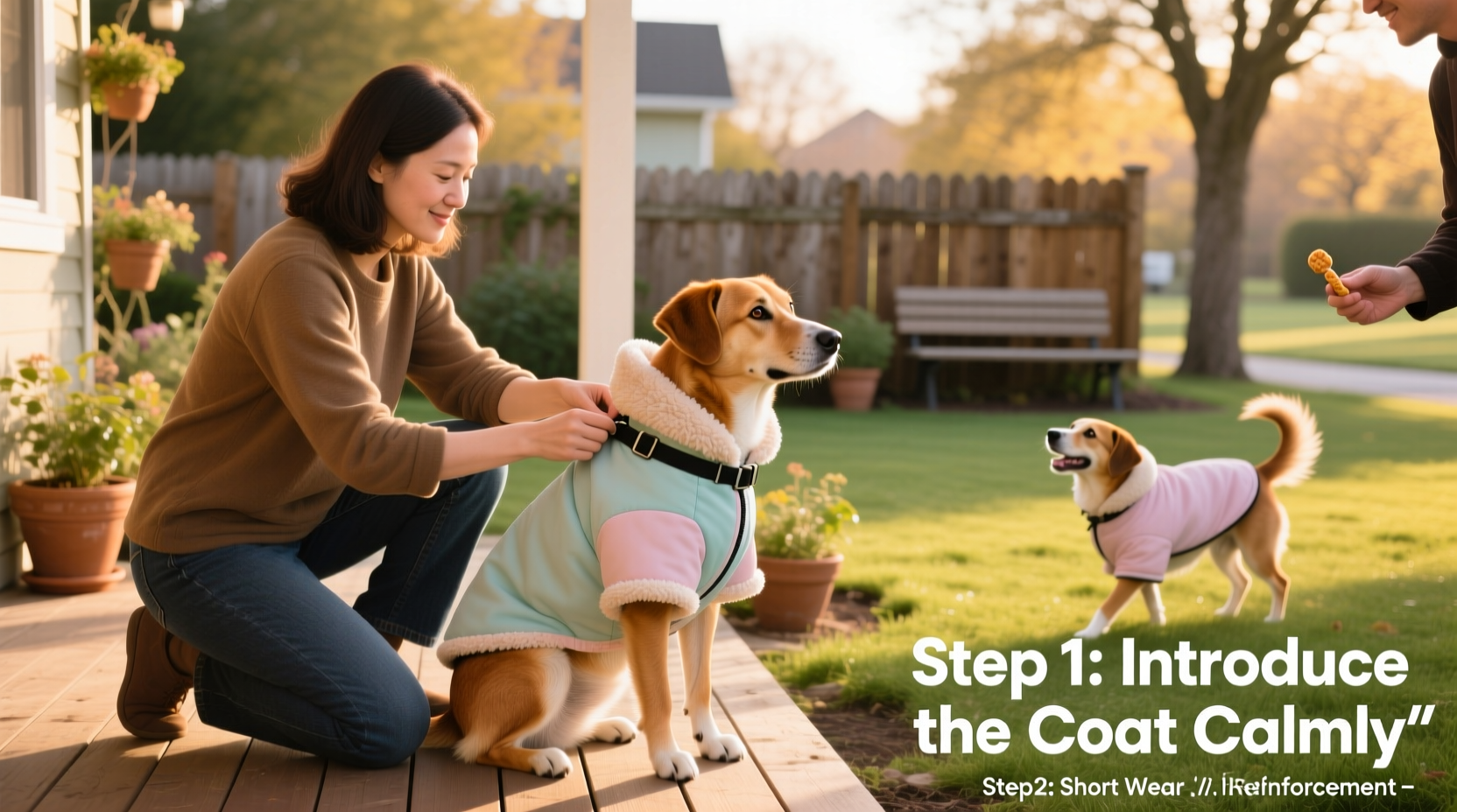 step by step guide to help your dog comfortable and confident wearing a coat