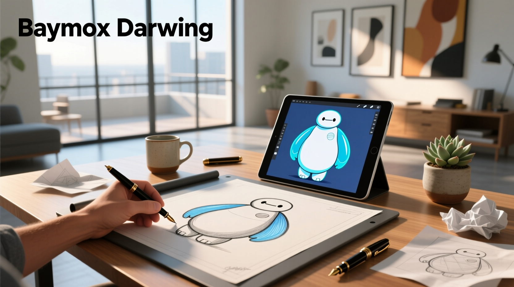 How to Draw Baymax from Big Hero 6: Step-by-Step Tutorial