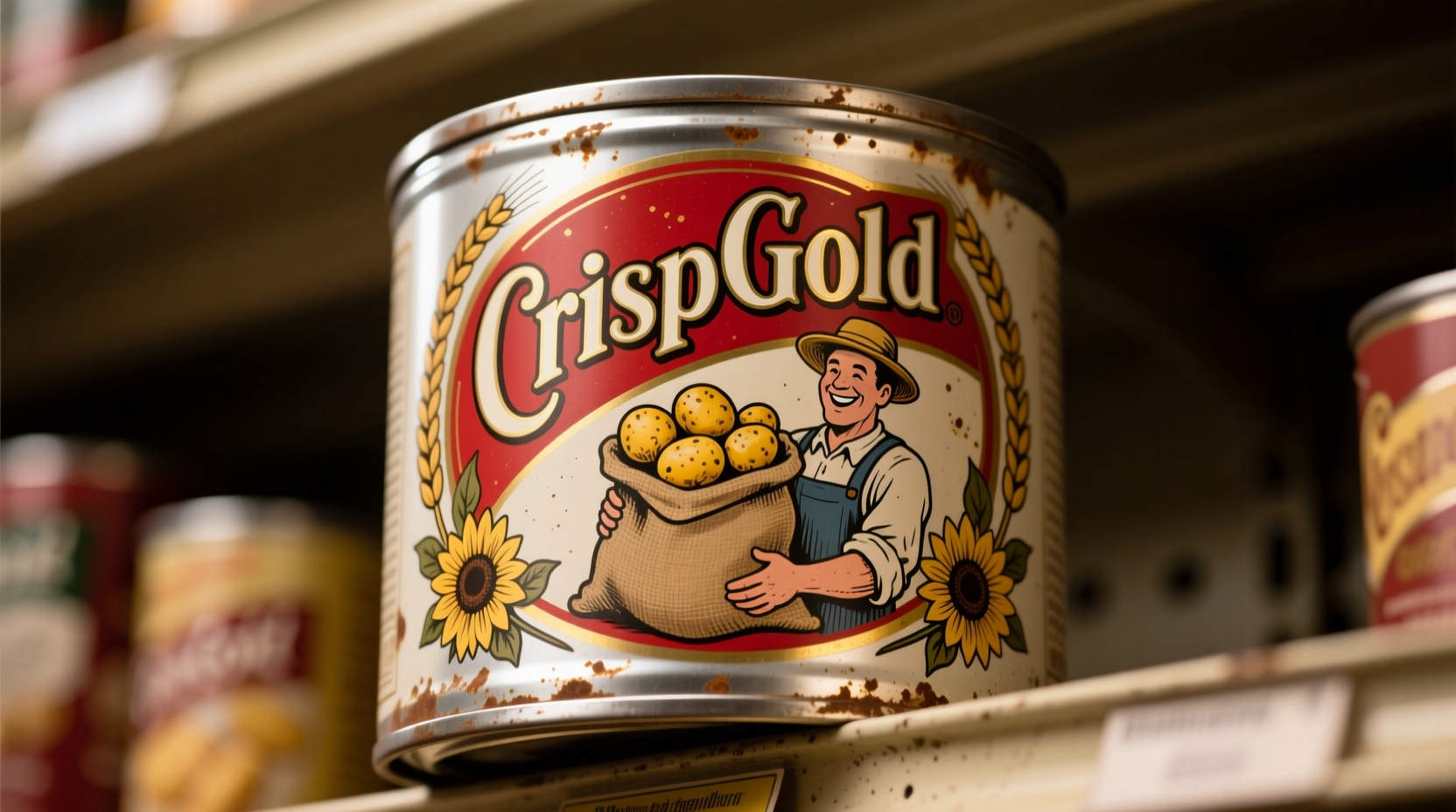 Vintage potato chip packaging from early 20th century