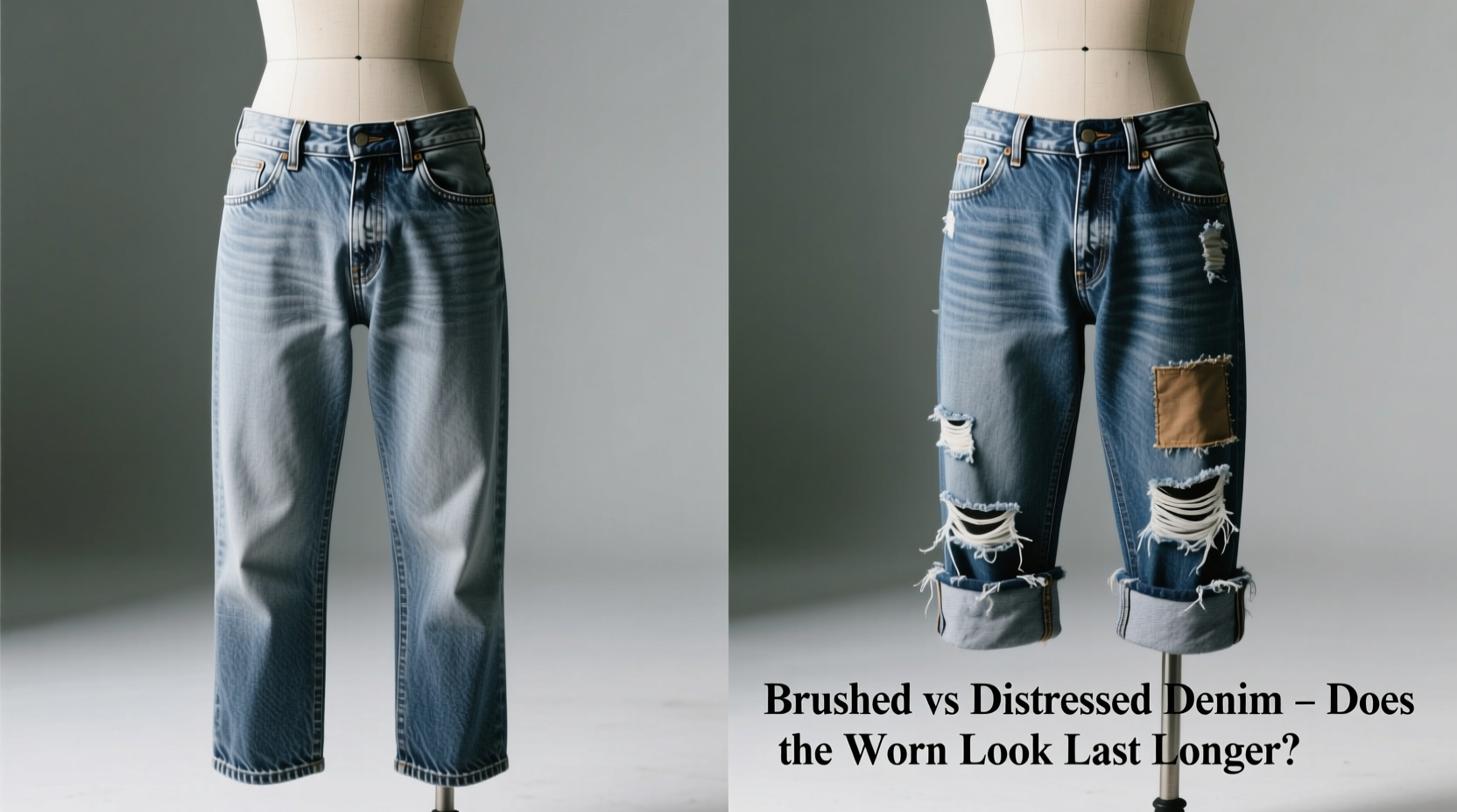 brushed vs distressed denim does the worn look actually last longer