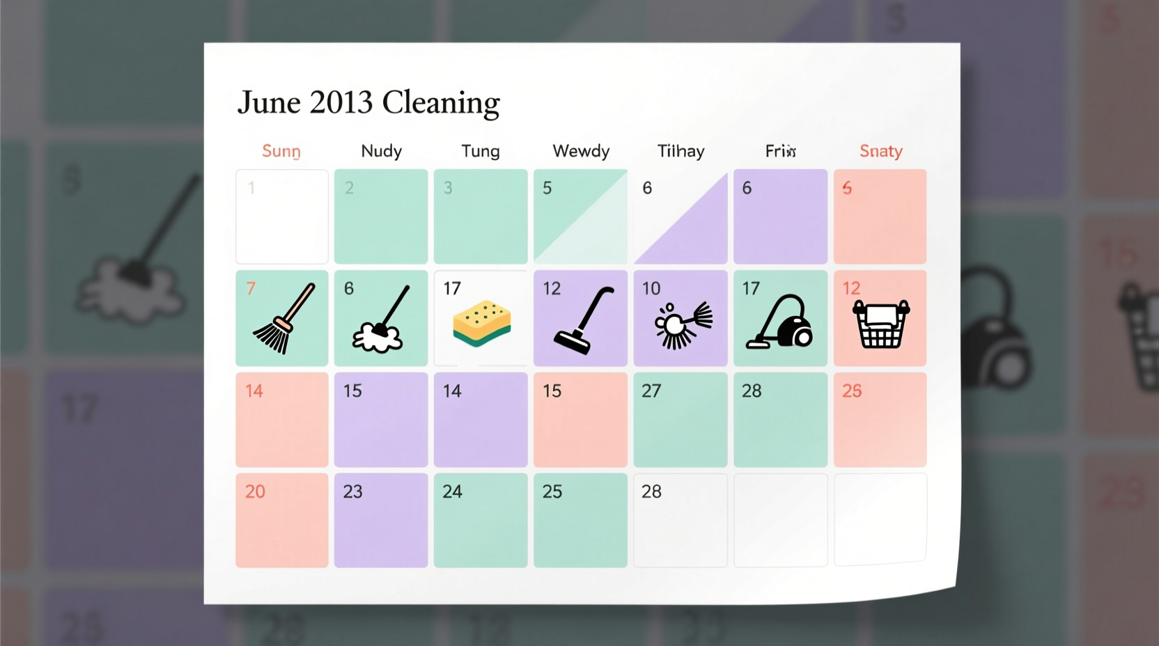 clean organized 2013 free june cleaning calendar