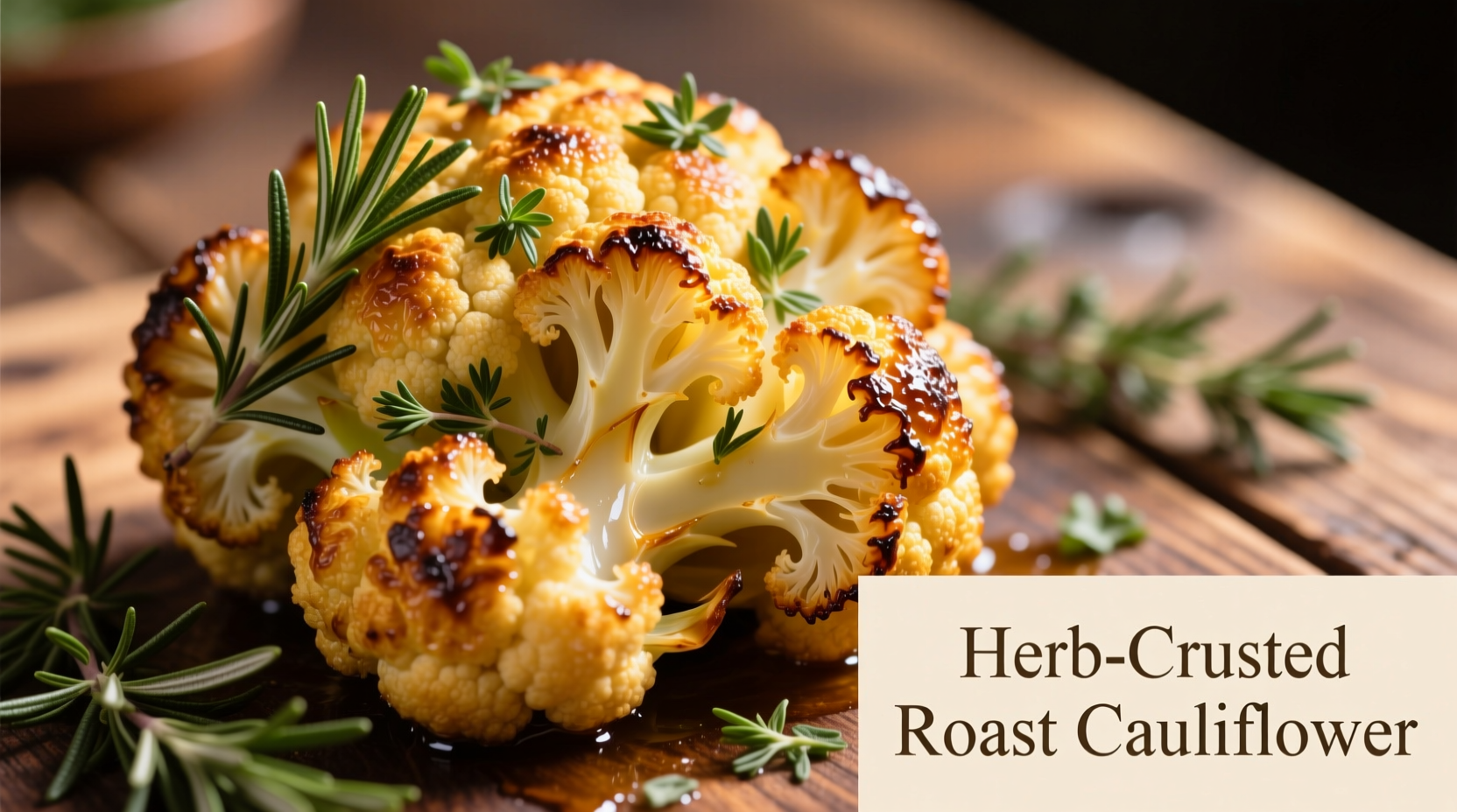 Golden roasted cauliflower with herbs