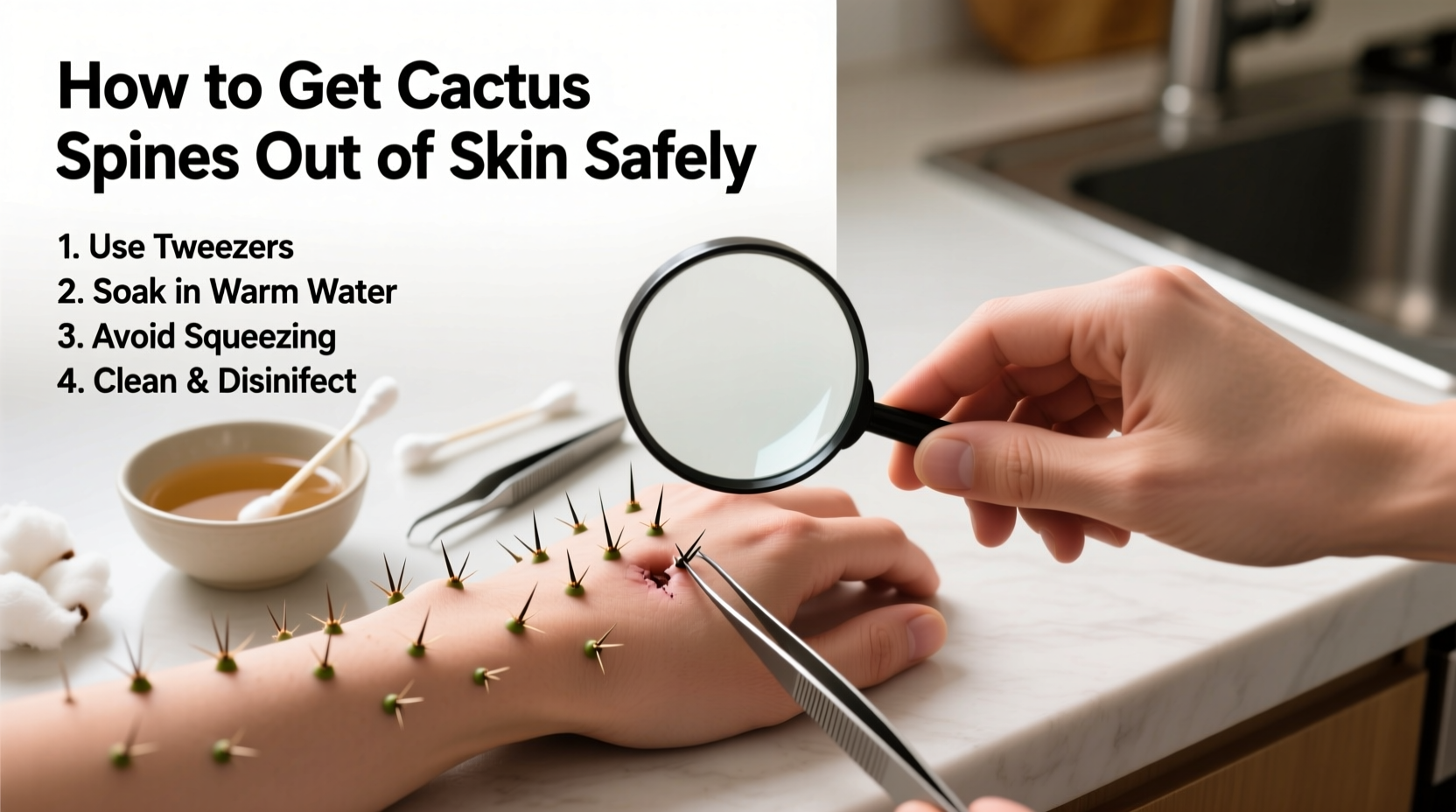 how to get cactus spines out of skin