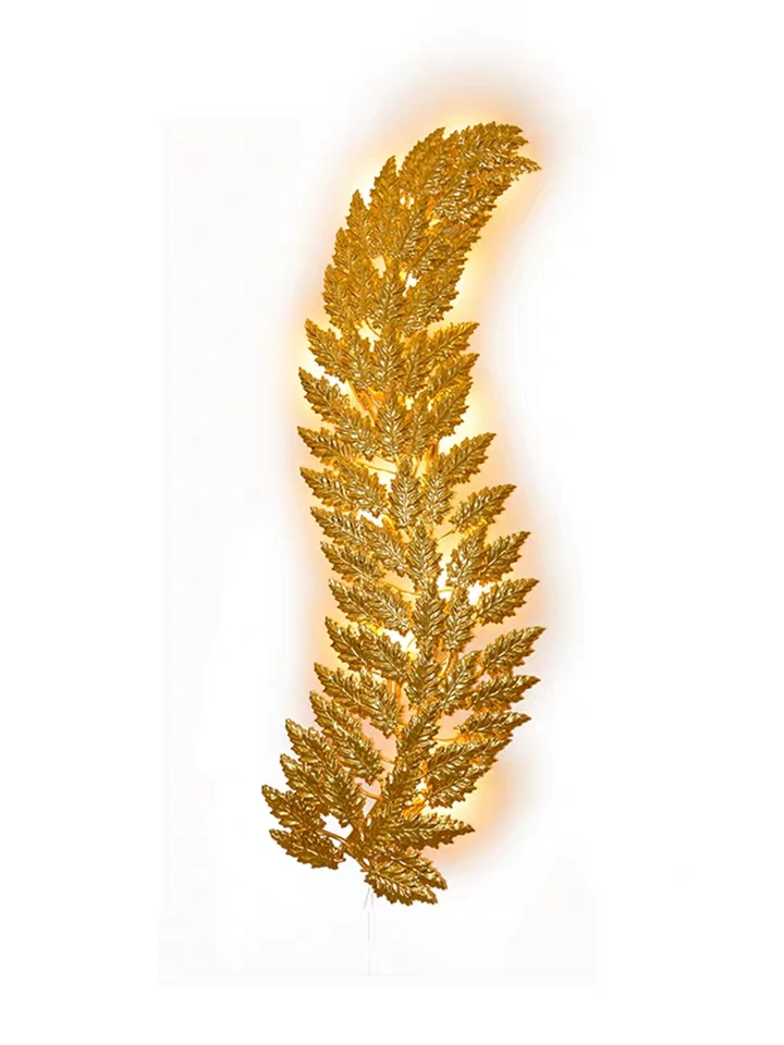 modern decorative LED indoor brass gold aluminum leaf wall sconce wall lamp