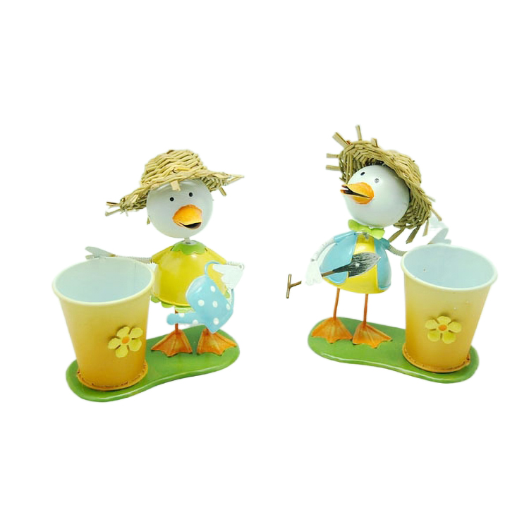 Factory Direct Sale Living Room Metal Different Size Garden Boy Girl Figurine Art Indoor Plant Pot