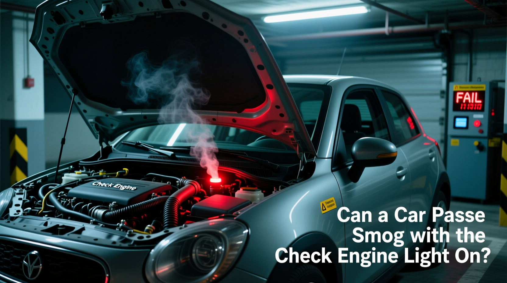 can car pass smog with check engine light on