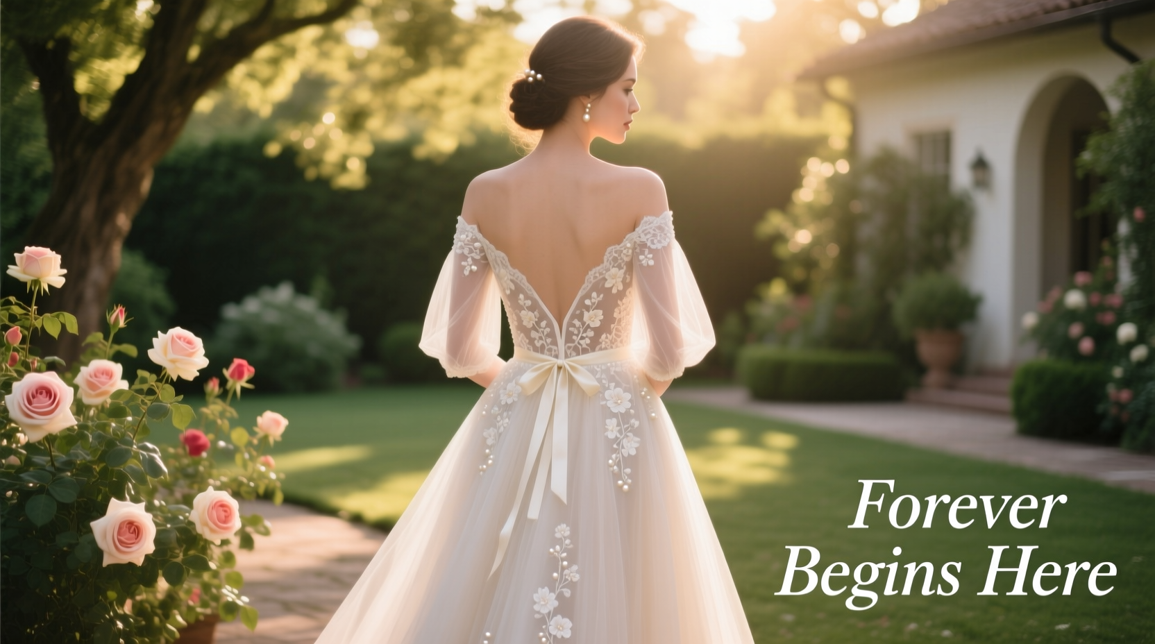 a line off the shoulder wedding dress