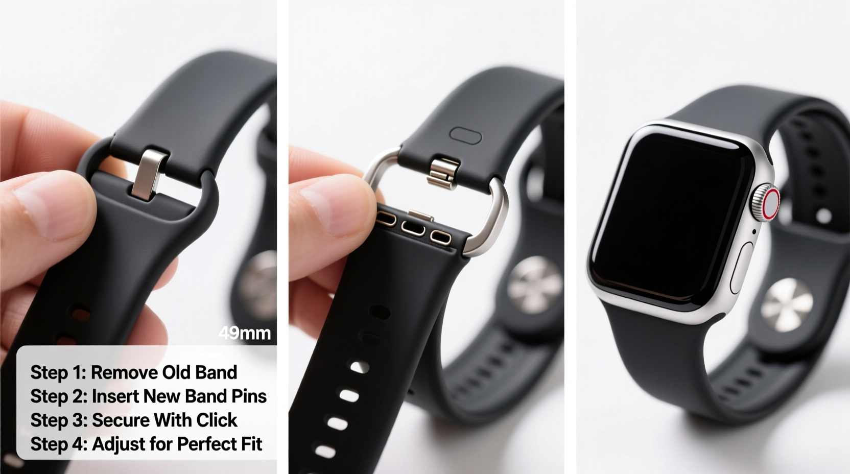 a step by step guide to installing a band on your 49mm apple watch for a perfect fit