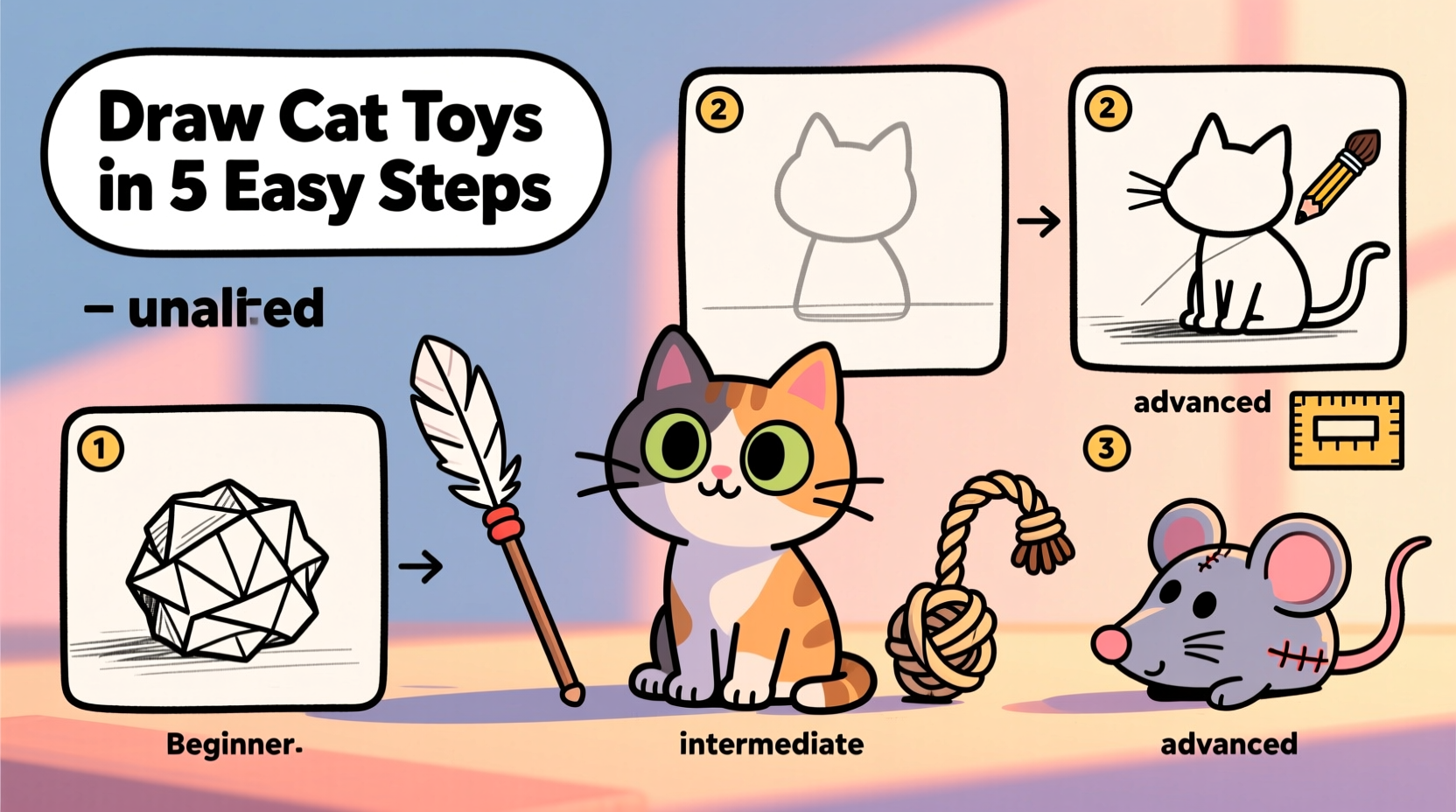 creative step by step guide to drawing engaging cat toys for all skill levels