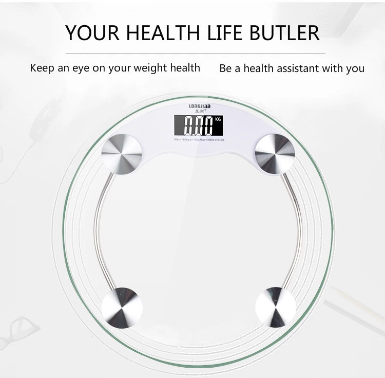 Hot sale Digital Body Scale 180KG/396LB personal Glass Fat High Quality Customizable Round Bathroom Electronic Scale
