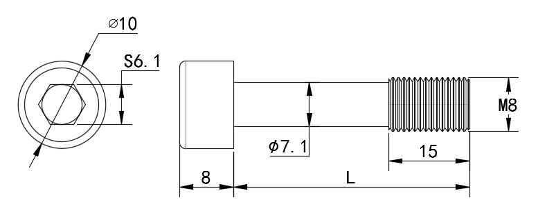 M8 Grado 12.9 Perno de cabeza de zócalo hexagonal