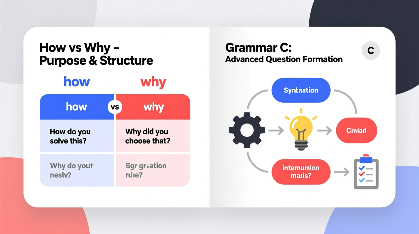 why use grammar c and the use of how vs why