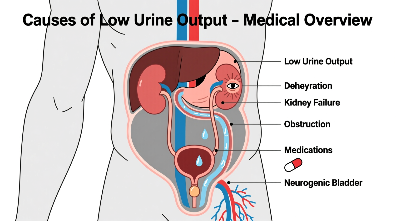 why am i peeing less causes of low urine output
